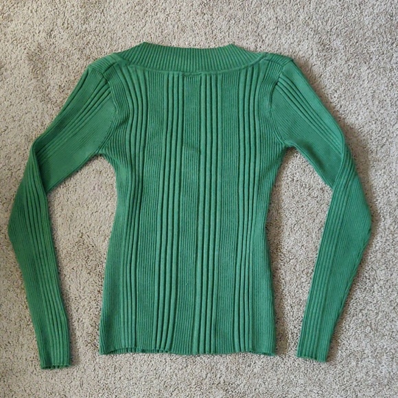Green ribbed sweater - Picture 3 of 5